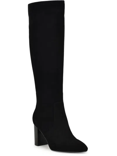 Nine West Otton Womens Suede Almond Toe Knee-high Boots In Black