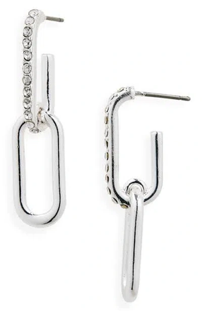 Nine West Oval Link Drop Earrings In Metallic