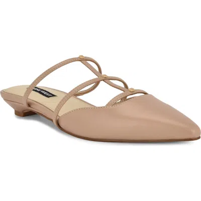 Nine West Paoly Pointed Toe Flat In Light Natural