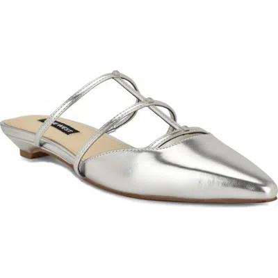Nine West Paoly Pointed Toe Flat In Silver
