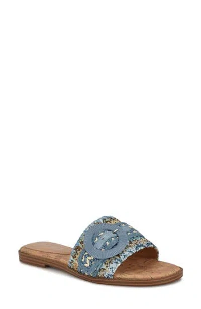 Nine West Pappy Slide Sandal In Medium Blue