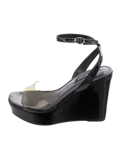 Pre-owned Nine West Patent Leather Sandals In Black