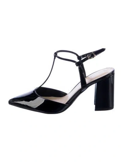 Pre-owned Nine West Patent Leather T-strap Pumps In Blue