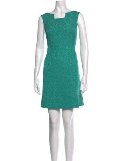Pre-owned Nine West Patterned Mini Dress In Green