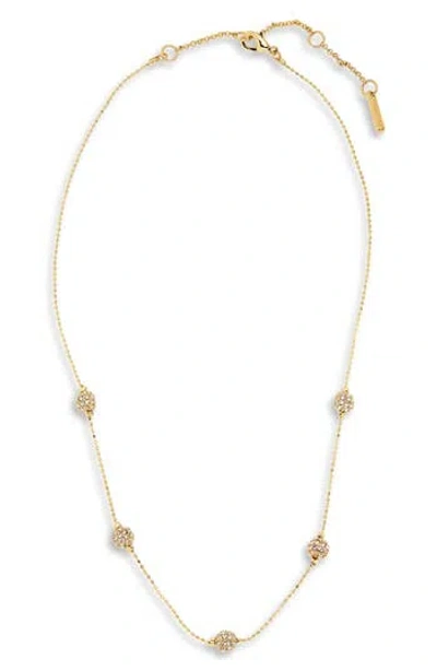 Nine West Pavé Ball Collar Necklace In Gold