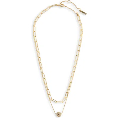 Nine West Pavé Ball Layered Necklace In Gold