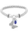 Nine West Pave Butterfly & Stone Stretch Bracelet In Blue