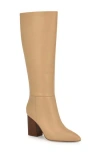 Nine West Peachey Pointed Toe Knee High Boot In Gold