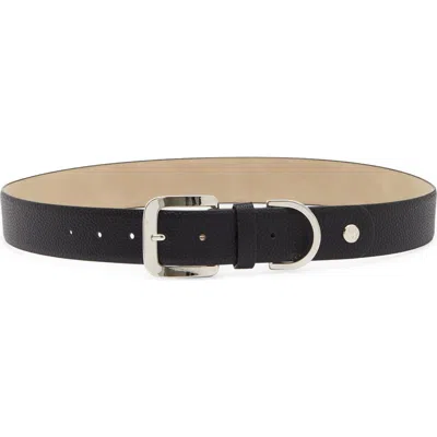 Nine West Pebbled Wide Belt In Black