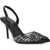 Nine West Pemma Slingback Pointed Cap Toe Pump In Black