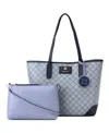 Nine West Piera 2 In 1 Tote Bag In Chambray Logo Navy