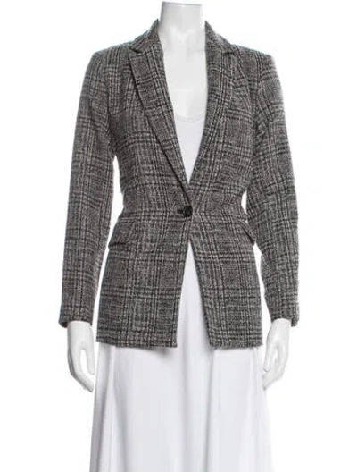 Pre-owned Nine West Plaid Print Blazer In Multicolor