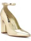 NINE WEST PLANA 3 WOMENS METALLIC POINTED TOE ANKLE STRAP