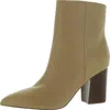 Nine West Plumm Womens Leather Pointed Toe Booties In Brown