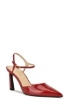 Nine West Dres Ankle Strap Pointed Toe Pump In Red