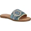 Nine West Poland Slide Sandal In Blue Multi