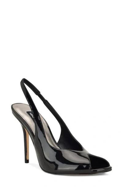 Nine West Pretta Slingback Peep Toe Pump In Black