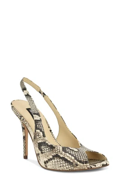 Nine West Pretta Slingback Peep Toe Pump In Neutral