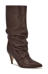 Nine West Primer Slouch Pointed Toe Boot In Dark Brown