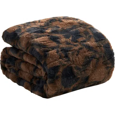 Nine West Print Embossed Oversize Blanket In Brown
