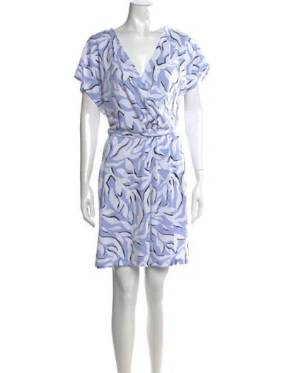 Pre-owned Nine West Printed Mini Dress In Blue/white