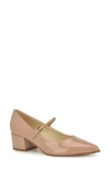 Nine West Prix Mary Jane Pointed Toe Pump In Dark Natural