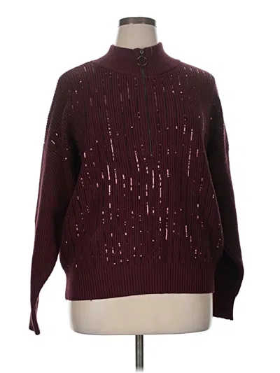 Pre-owned Nine West Pullover Sweater In Burgundy