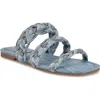 Nine West Qazz Braided Strap Sandal In Light Blue