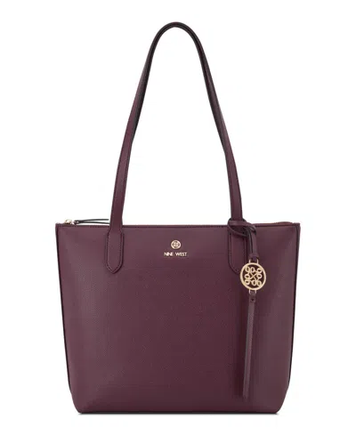 Nine West Raegan Top Zip Mini Tote Bag In Burgundy