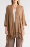 Nine West Raschel Knit Ruana In Brown