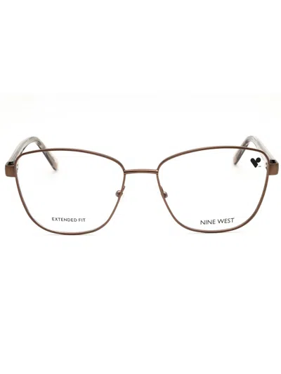 Nine West Rectangular Women's Eyeglasses - Nw8020n Style In Brown