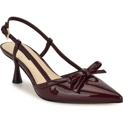 Nine West Reega Slingback Pointed Toe Pump In Red