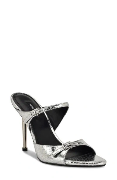 Nine West Reida Stiletto Sandal In Silver