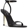 Nine West Women's Anny Round Toe Ankle Strap Heeled Sandals Women's Shoes In Black