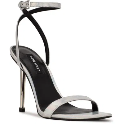 Nine West Reina Womens Strappy Heels In Silver