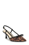 Nine West Reissa Slingback Pointed Toe Pump In Animal Print