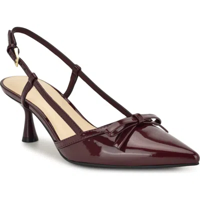 Nine West Reissa Slingback Pointed Toe Pump In Burgundy