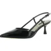 NINE WEST RHONDA 3 WOMENS PATENT POINTED TOE SLINGBACK HEELS