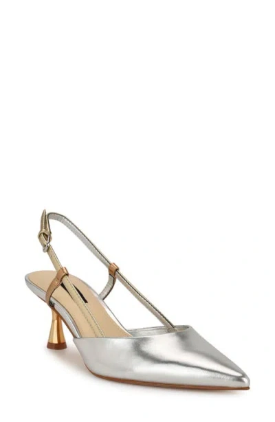 NINE WEST NINE WEST RHONDA SLINGBACK POINTED TOE KITTEN HEEL PUMP