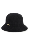 Nine West Rib Knit Cloche Chenille Cloche In Black