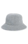 Nine West Rib Knit Cloche Chenille Cloche In Gray