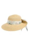 Nine West Ribbon Floppy Hat In Light Natural