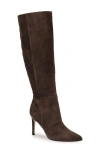 Nine West Wnricky-wc Womens Solid Leather Knee-high Boots In Dark Brown