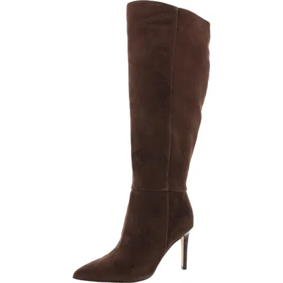 Nine West Richy Womens Wide Calf Leather Knee-high Boots In Brown