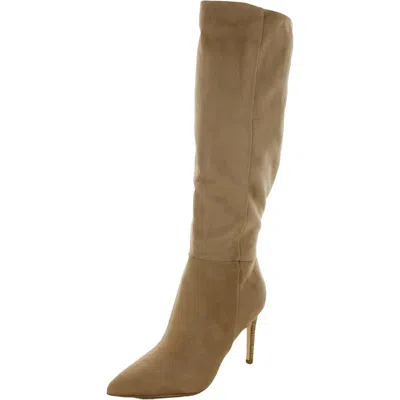 Nine West Richy2 Womens Faux Suede Stiletto Knee-high Boots In Neutral