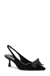 Nine West Wnrills2 Womens Bow Man Made Kitten Heels In Black