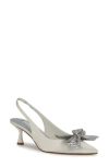 Nine West Rills Slingback Pointed Toe Kitten Heel Pump In White