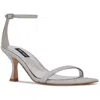 Nine West Ripe3 Womens Open Toe Ankle Strap Pumps In Silver
