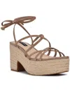 Nine West Riplee Womens Suede Slip On Espadrilles In Brown