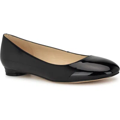 Nine West Robbe Flat In Black Patent